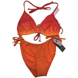 Set Bikini Orange Top Sz S Bottoms Sz S New